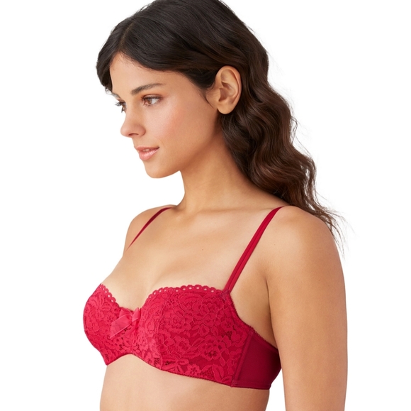 ❤️NWT b.tempt'd Ladie'/Teens Ciao Bella Balconette Underwire Bra, Red Floral 32C - Picture 2 of 11